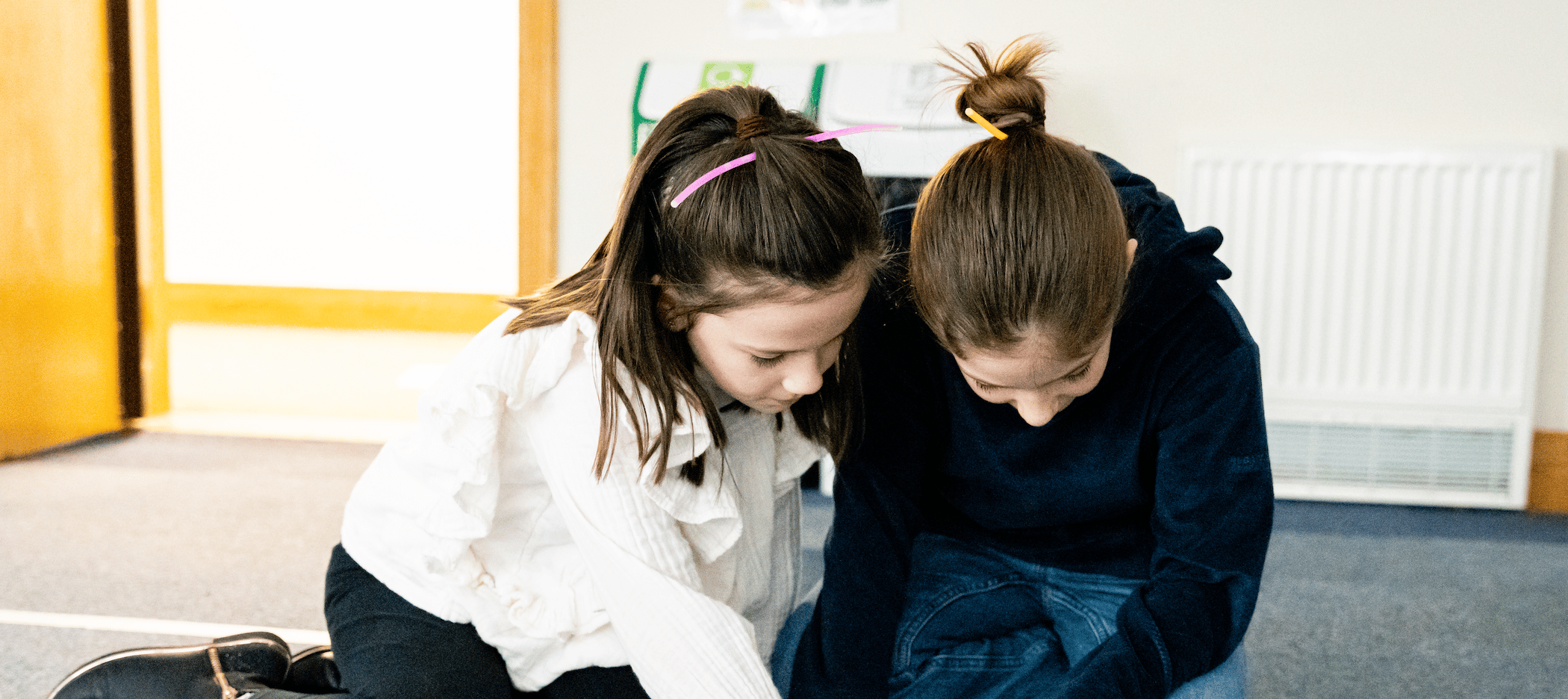 two girls playing together