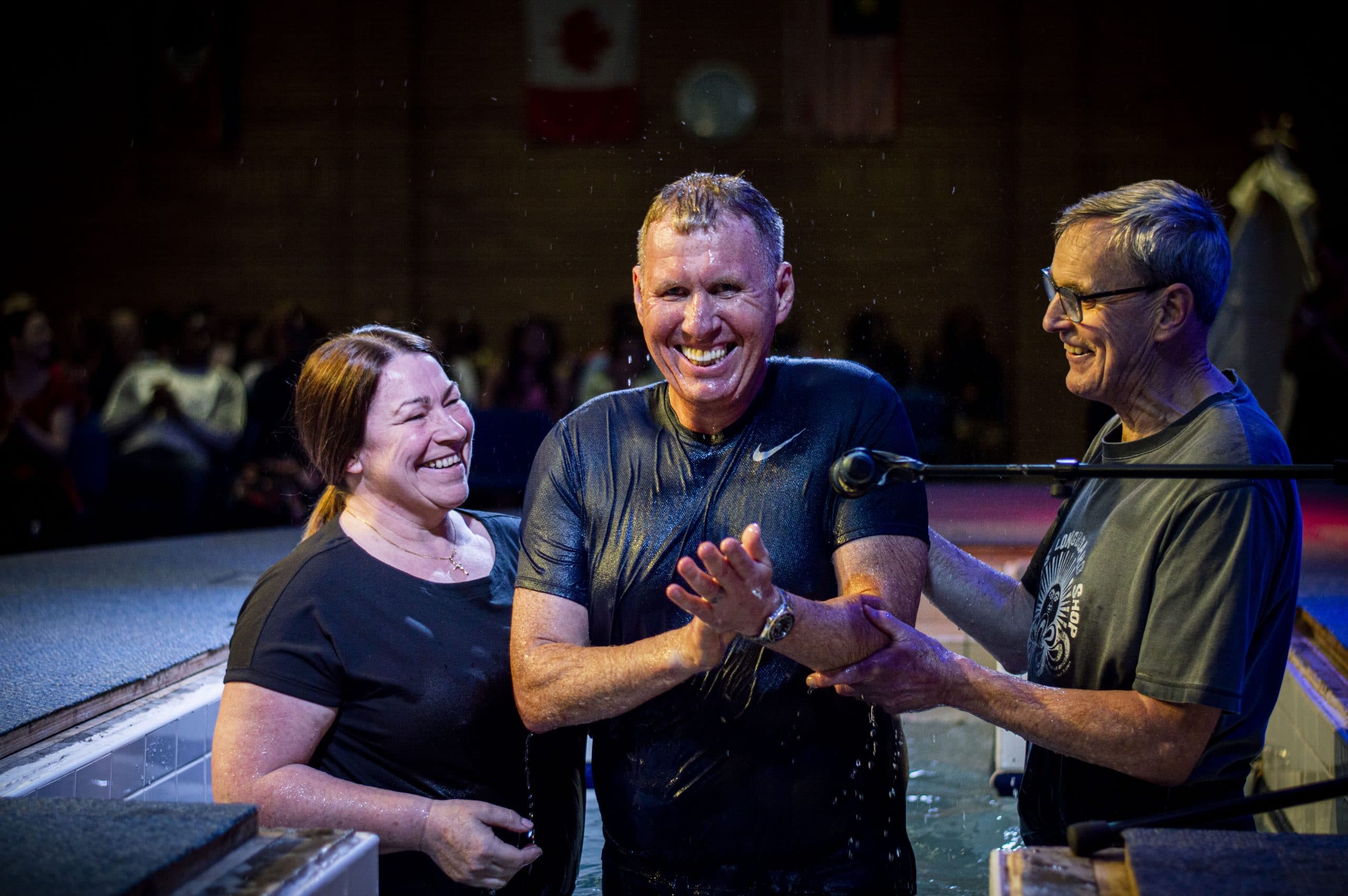 a man smiling after being baptised