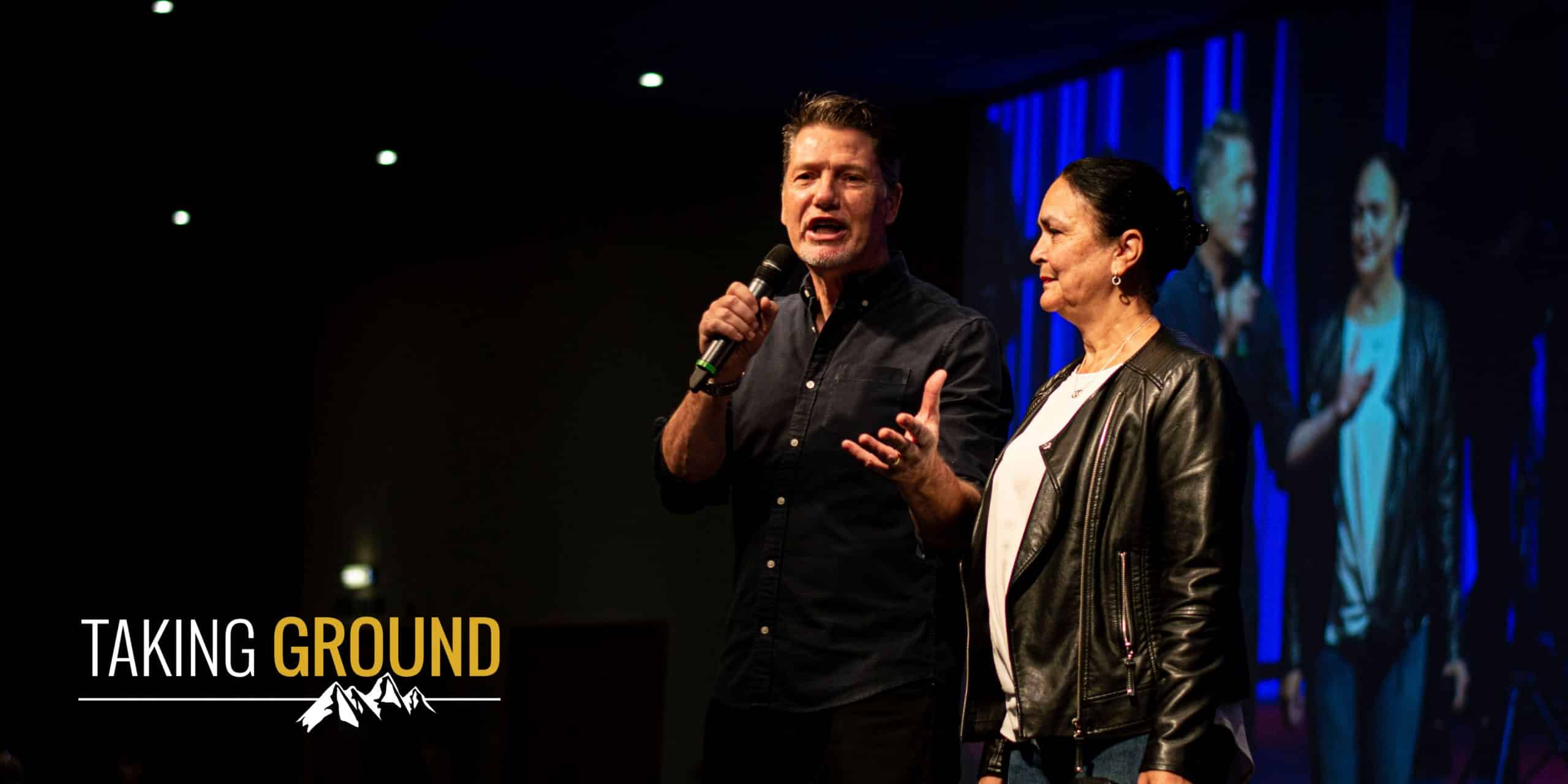 Martin and Lynda Dunkley leading a Taking Ground meeting