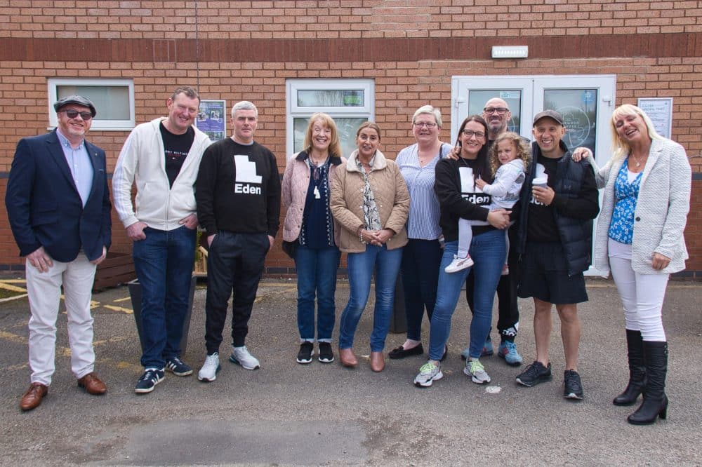 Group of people stood outside the Church building